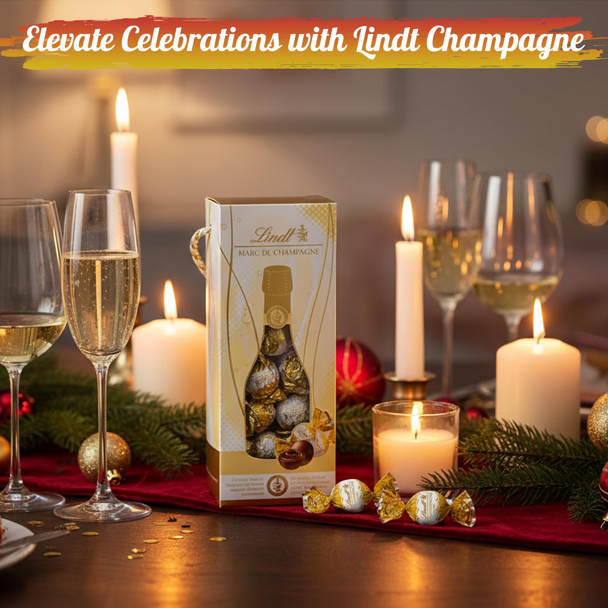 Topline Lindt Champagne Chocolates Gift Box – 350g Milk Chocolate
